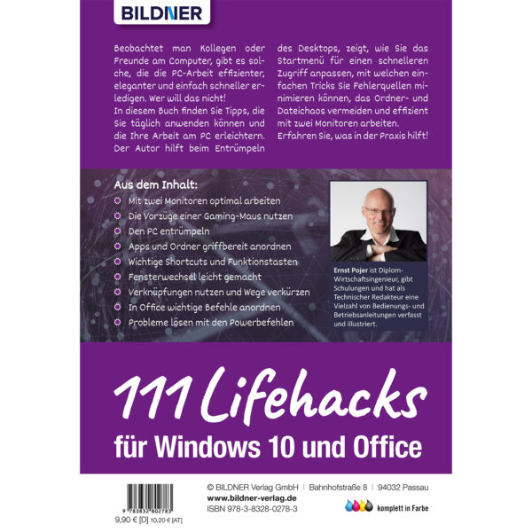 111 Lifehacks für Windows 10 und Office Buch Backcover (100300)