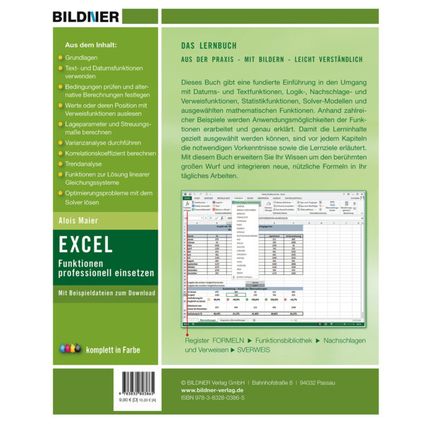 Excel – Funktionen professionell einsetzen Buch Backcover (100413)