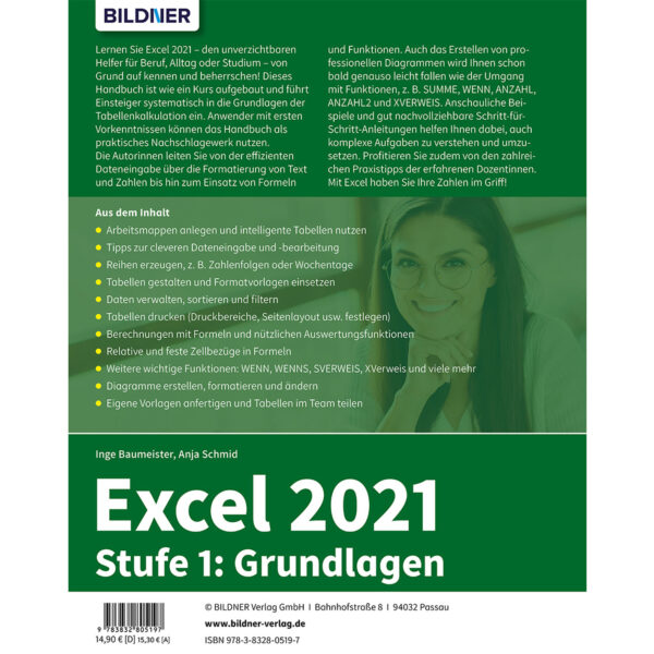 Excel 2021 - Stufe 1: Grundlagen Buch Backcover