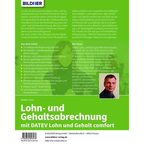 Lohn- und Gehaltsabrechnung mit DATEV Lohn und Gehalt comfort Buch Backcover (100669)