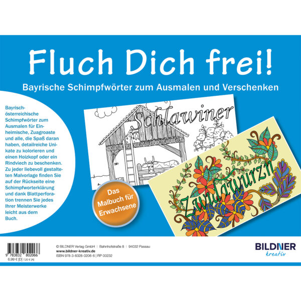 Malbuch: Fluch Dich frei! Rindviech Backcover (100232)