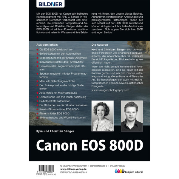 Canon EOS 800D Buch Backcover (100280)