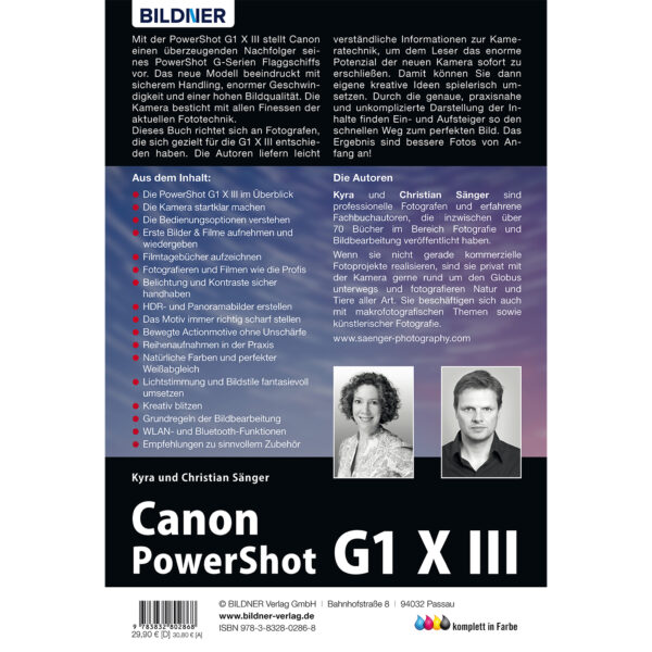 Canon PowerShot G1 X Mark III Buch Backcover (100308)