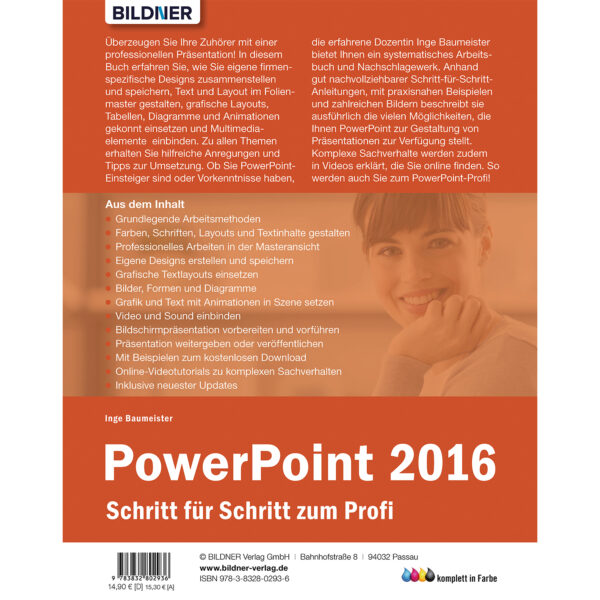 PowerPoint 2016 – Schritt für Schritt zum Profi Buch Backcover (100315)