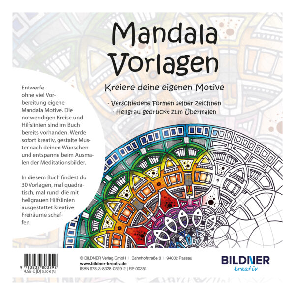 Mandala Vorlagen - Kreiere deine eigenen Motive Backcover (100351)