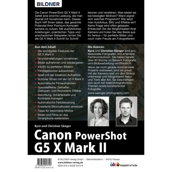 Canon PowerShot G5 X Mark II Buch Backcover (100392)