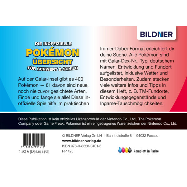 Die inoffizielle Pokémon-Übersicht für Schwert & Schild Buch Backcover (100425)