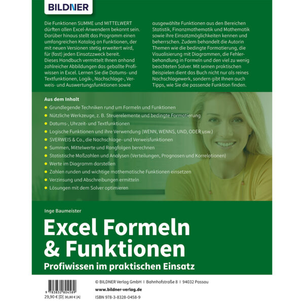 Excel Formeln & Funktionen Buch Backcover (100482)