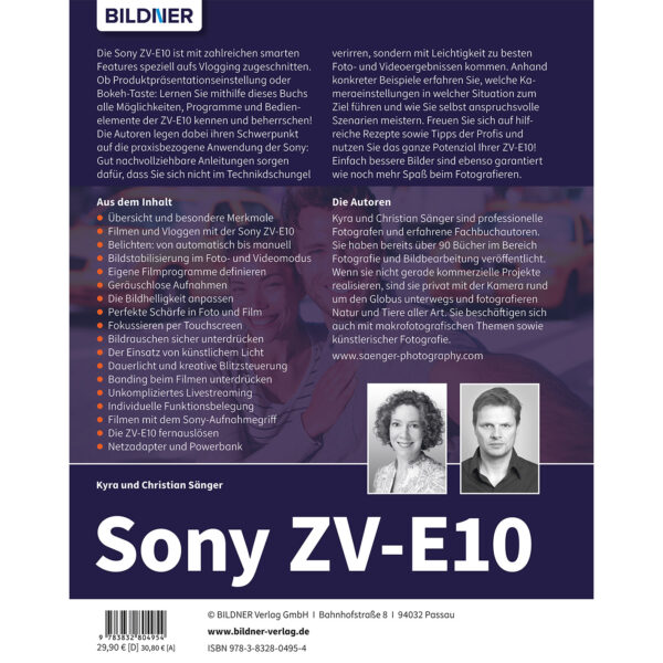 Sony ZV-E10 Buch Backcover (100519)