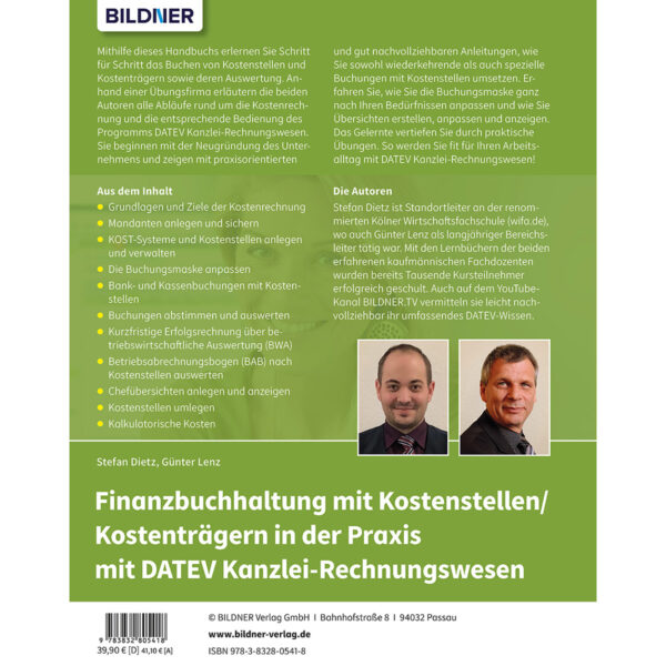 Finanzbuchhaltung mit Kostenstellen/Kostenträgern mit DATEV Buch Backcover (100568)