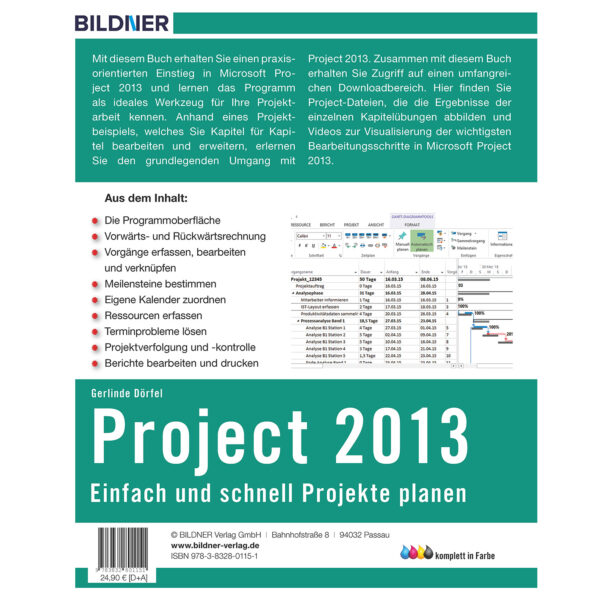 Project 2013 - Einfach und schnell Projekte planen Buch Backcover (100136)