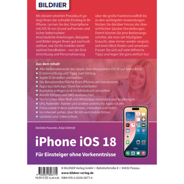 Apple iPhone mit iOS 18 Buch Backcover (100693)